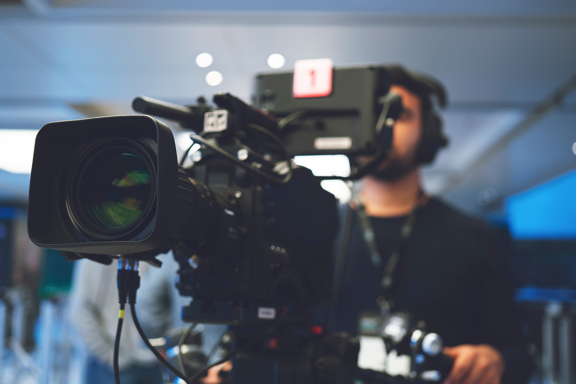 tv production cameraman in work